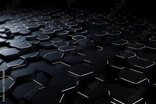 Abstract futuristic surface concept with hexagons. Trendy sci-fi technology background