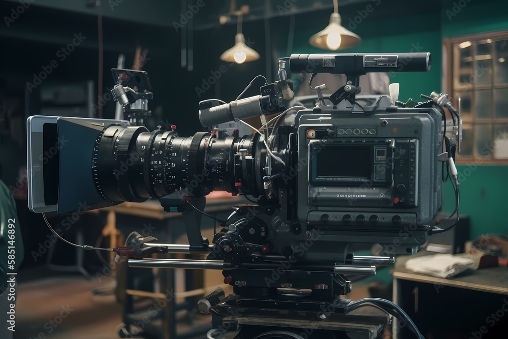 Fototapeta premium A camera on a stand - Generative AI