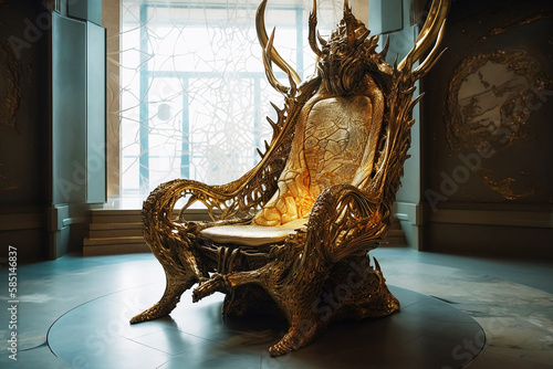 illustration of luxury gold throne