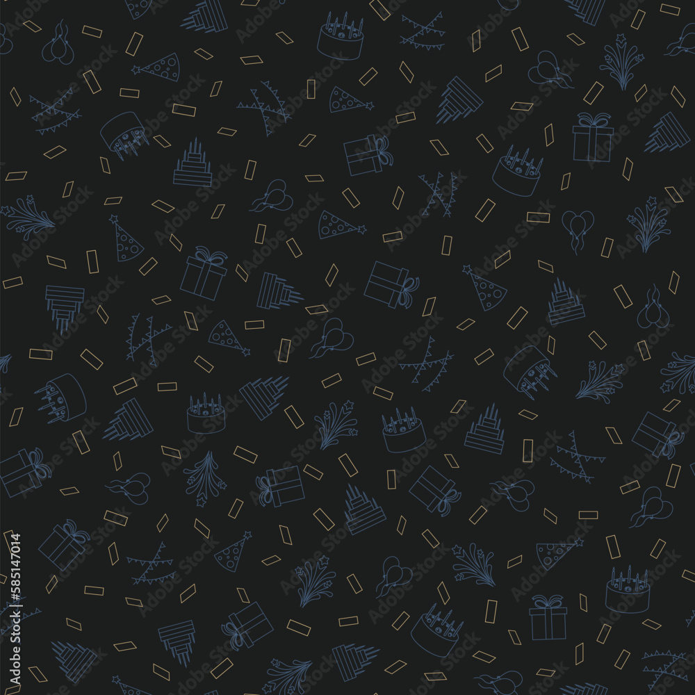 Happy birthday freehand drawings saeamless pattern background. Happy birthday freehand drawings saeamless pattern background.