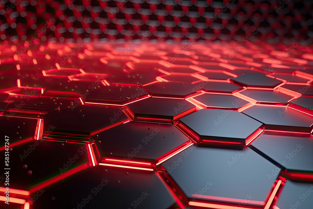 Obraz premium Abstract futuristic surface concept with hexagons. Trendy sci-fi technology background