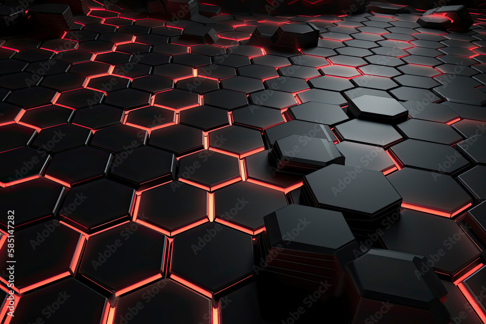 Abstract futuristic surface concept with hexagons. Trendy sci-fi technology background Abstract futuristic surface concept with hexagons. Trendy sci-fi technology background