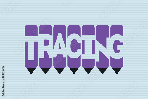 Tracing text with Pen symbol creative ideas design, vector illustration graphic design. Tracing typography negative space word vector illustration.