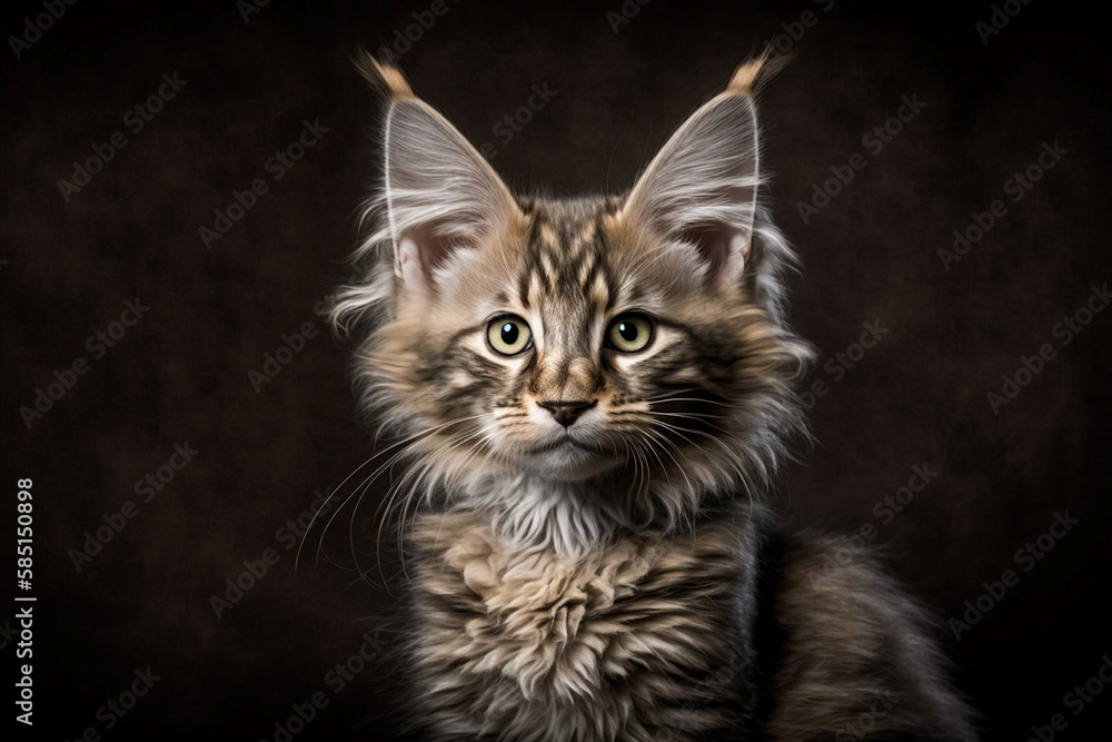 Gorgeous LaPerm Breed Cat on Dark Background - A Perfect Blend of Curly Cuteness and Playful Personality Gorgeous LaPerm Breed Cat on Dark Background - A Perfect Blend of Curly Cuteness and Playful Personality