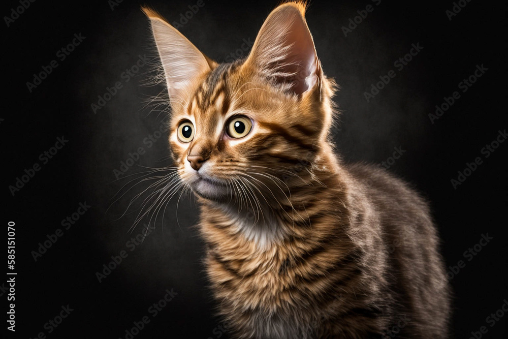 Beautiful Manx Cat on Dark Background: A Unique Breed with Endearing Traits