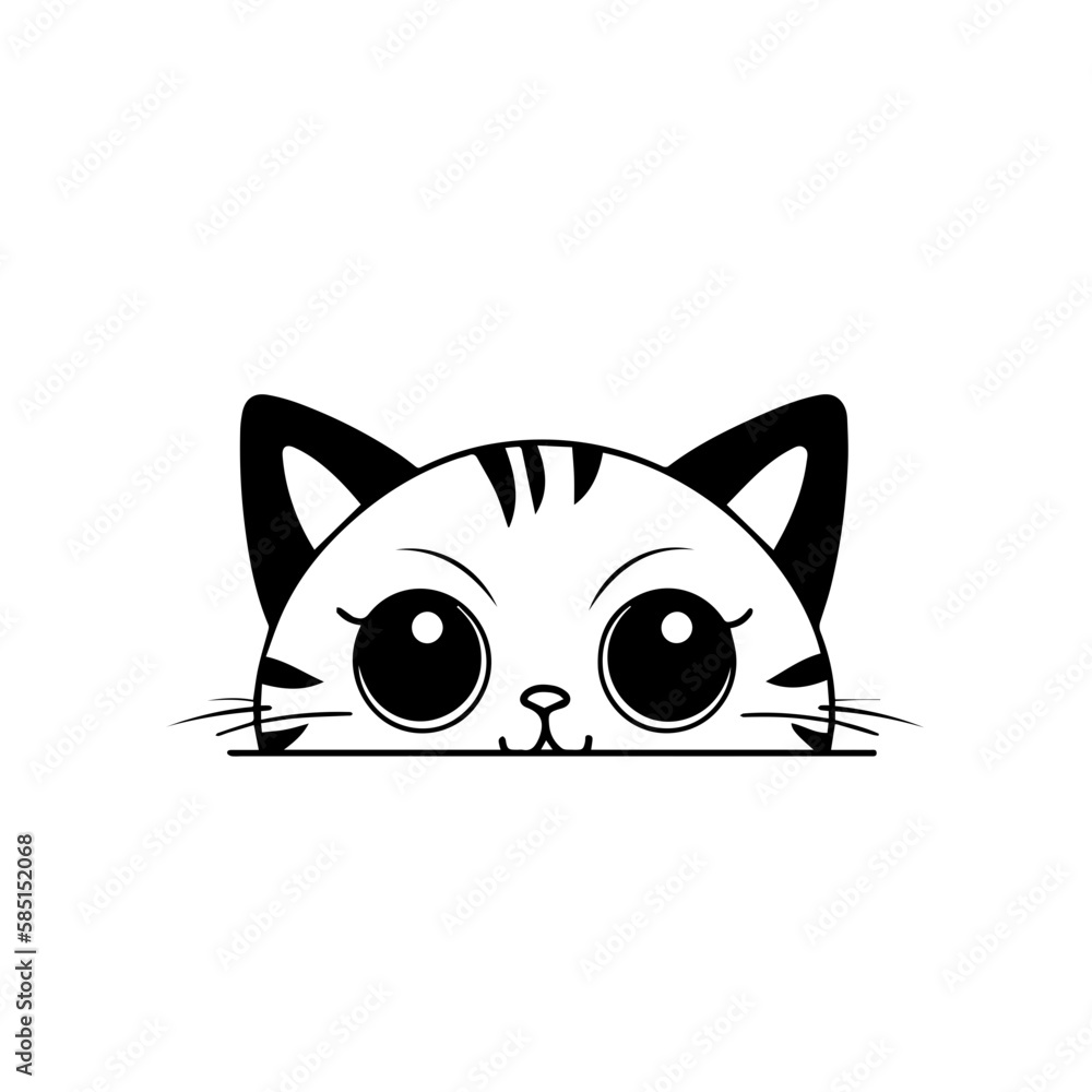 cute cartoon cat vector illustration, cat svg