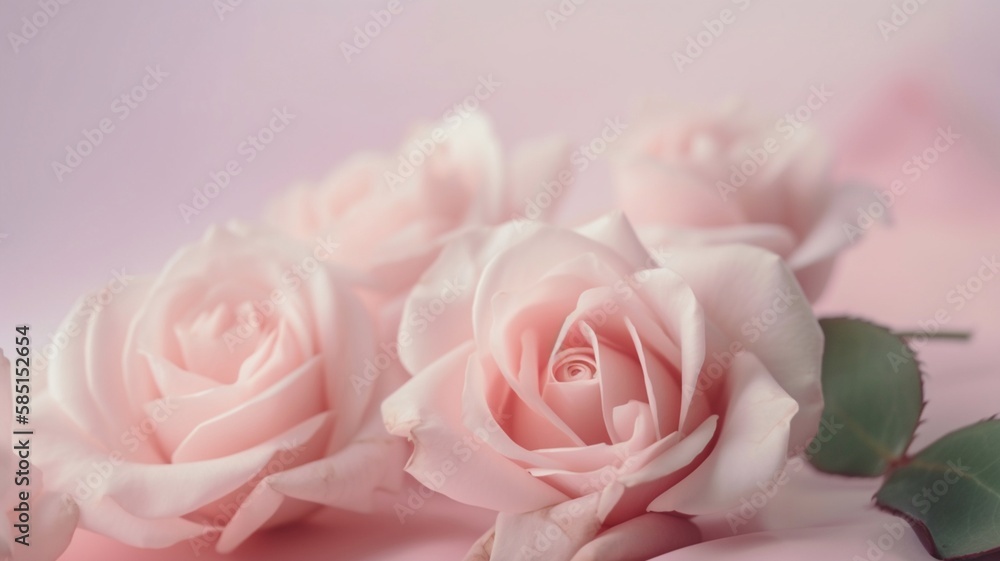 Rose flower, a soft dreamy sweet flower for love and romance. Generative AI.