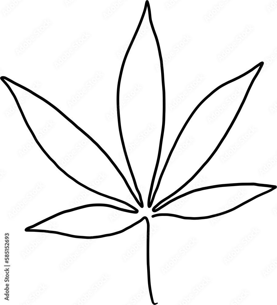 simplicity cannabis leaf continuous freehand drawing. simplicity cannabis leaf continuous freehand drawing.