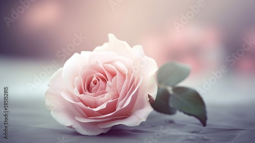 Rose flower  a soft dreamy sweet flower for love and romance. Generative AI.