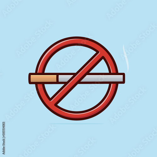 No smoking cartoonish cigarette design