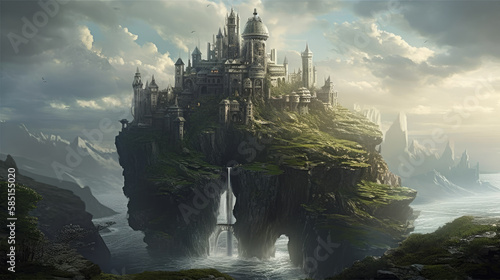 Amazing wallpaper of magical fantasy island - made with Generative AI © 4kclips
