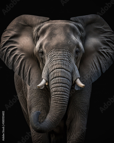 Generated photorealistic portrait of an elephant 