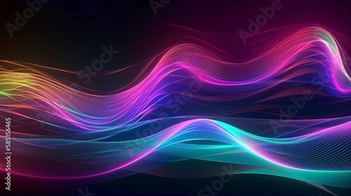 Abstract background bright light traces waves dark wallpaper