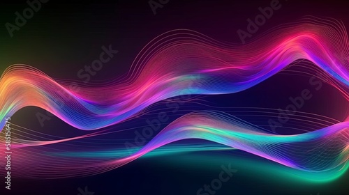 Abstract background traces light waves flowing purple cyan dark energy space wallpaper 