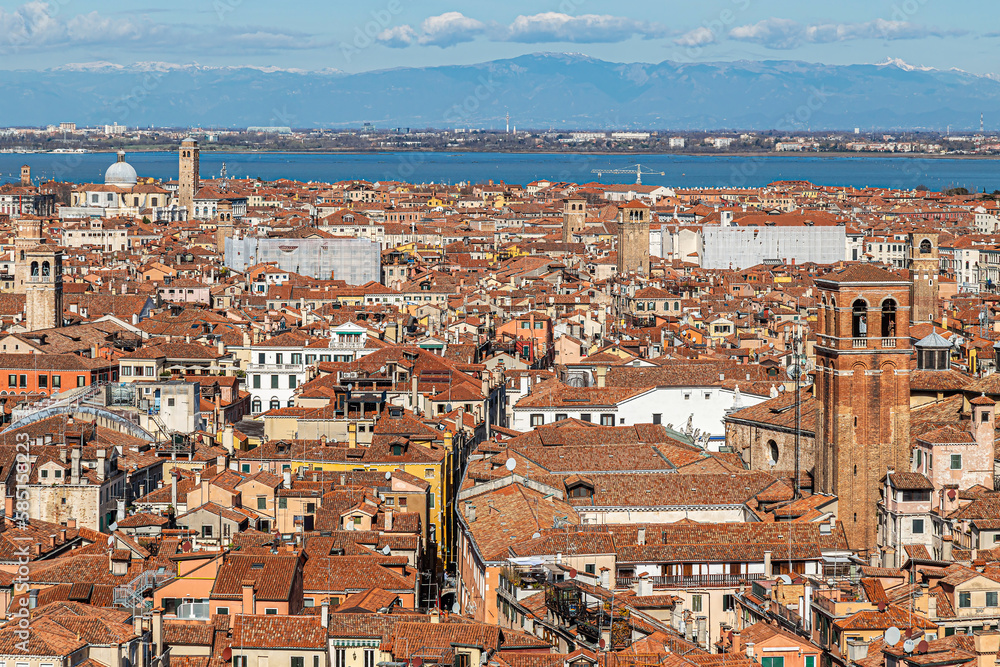 Venice panorama with rooftops in  background. Venice, Italy