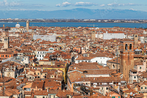 Venice panorama with rooftops in  background. Venice, Italy