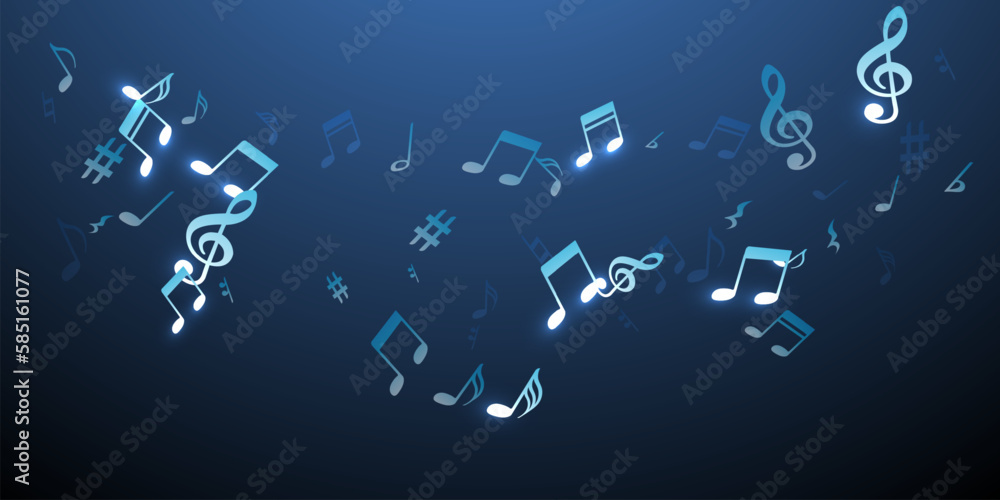 Music note symbols vector backdrop. Melody