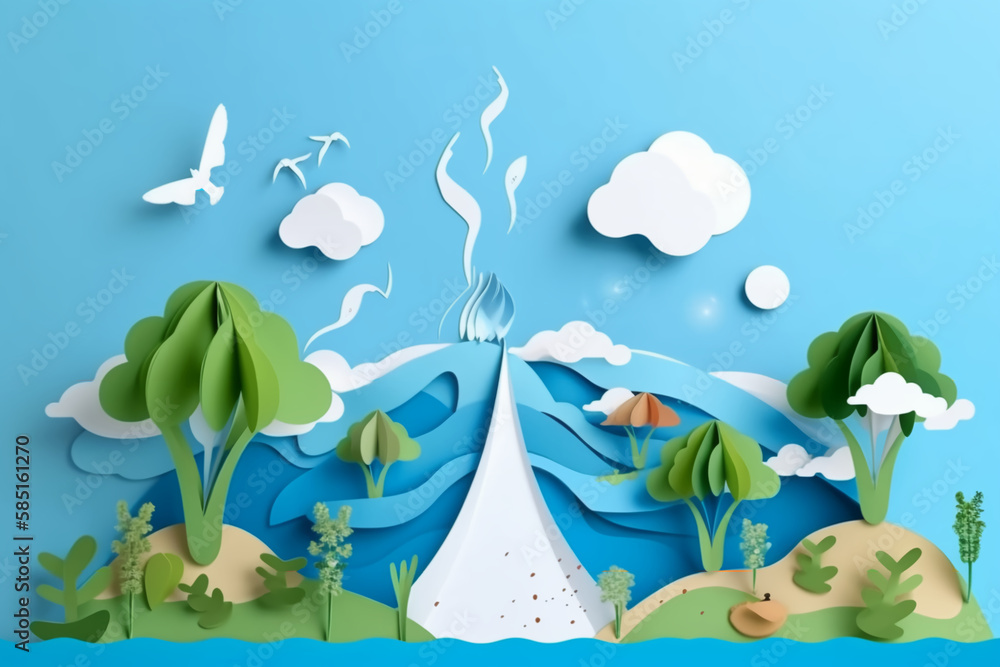 Obraz premium paper fairy tale landscape