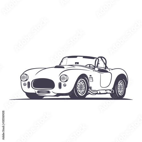 Shelby Cobra Car Design Template. Classic Vintage Sports Car. Vector and illustration. photo