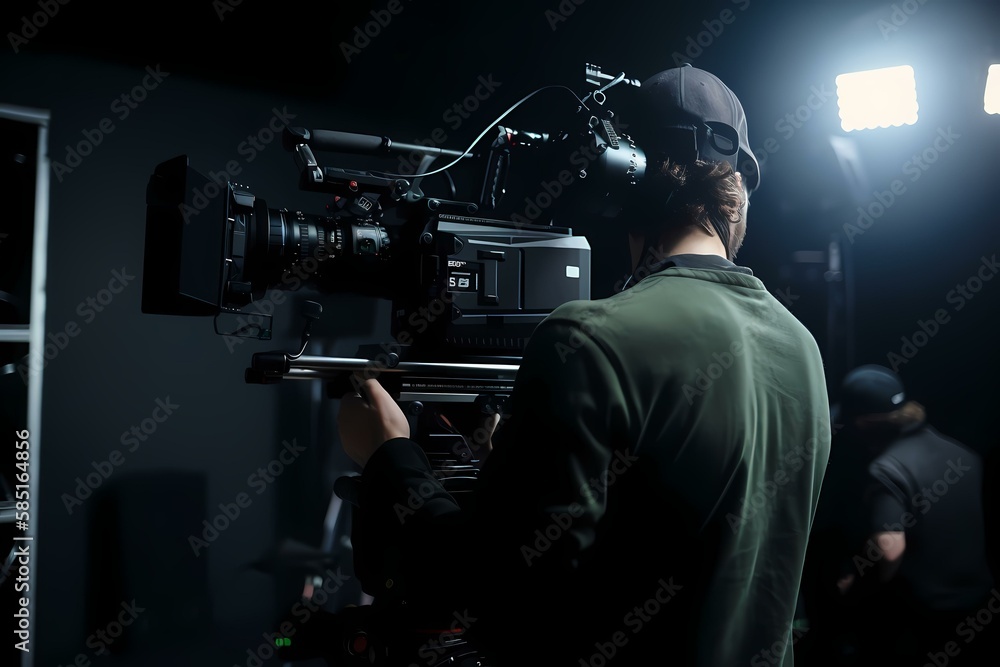 A man wearing headphones and holding a gun - Generative AI A man wearing headphones and holding a gun - Generative AI