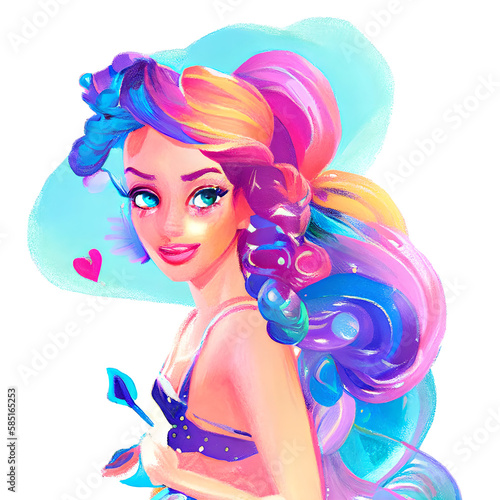 Illustration of Beautiful and Graceful Woman. Built with Generative AI
