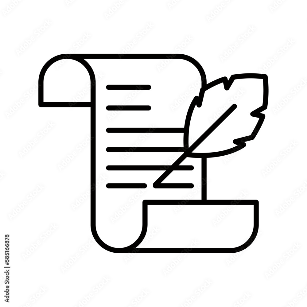 paper with feather pen paper with feather pen