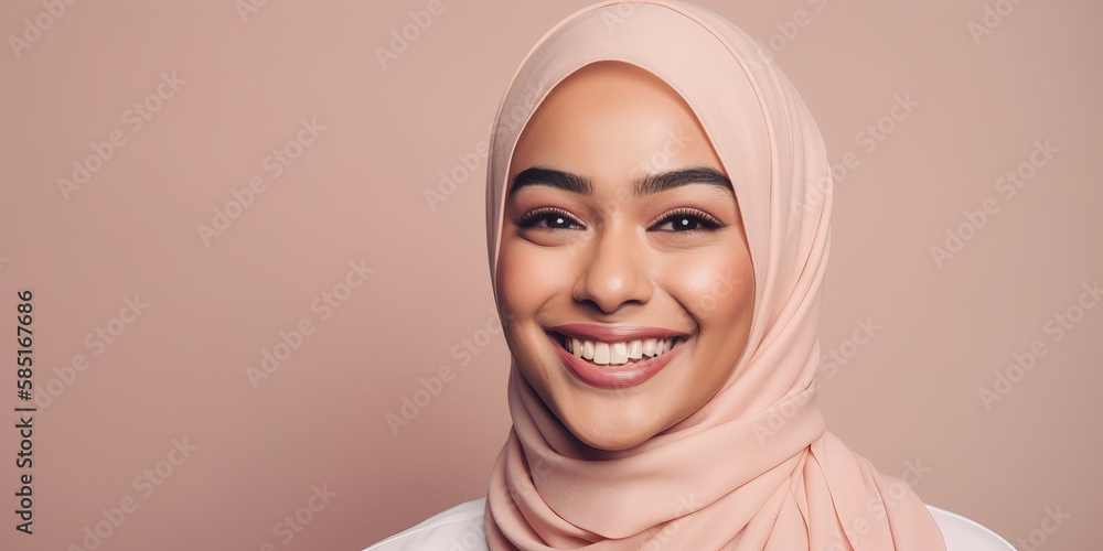 Portrait of a muslim woman wearing a headscarf. Generative ai Portrait of a muslim woman wearing a headscarf. Generative ai