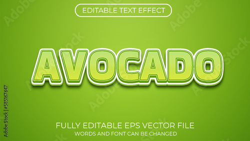 Avocado editable text effect. Editable text style