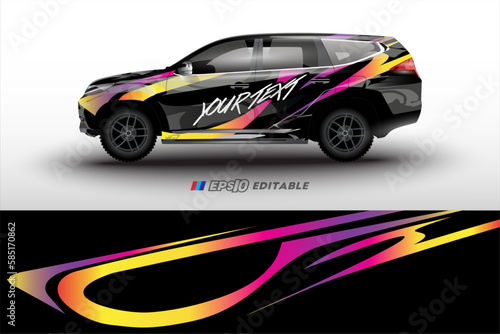 racing car wrap design for vehicle vinyl stickers and automotive company sticker livery 