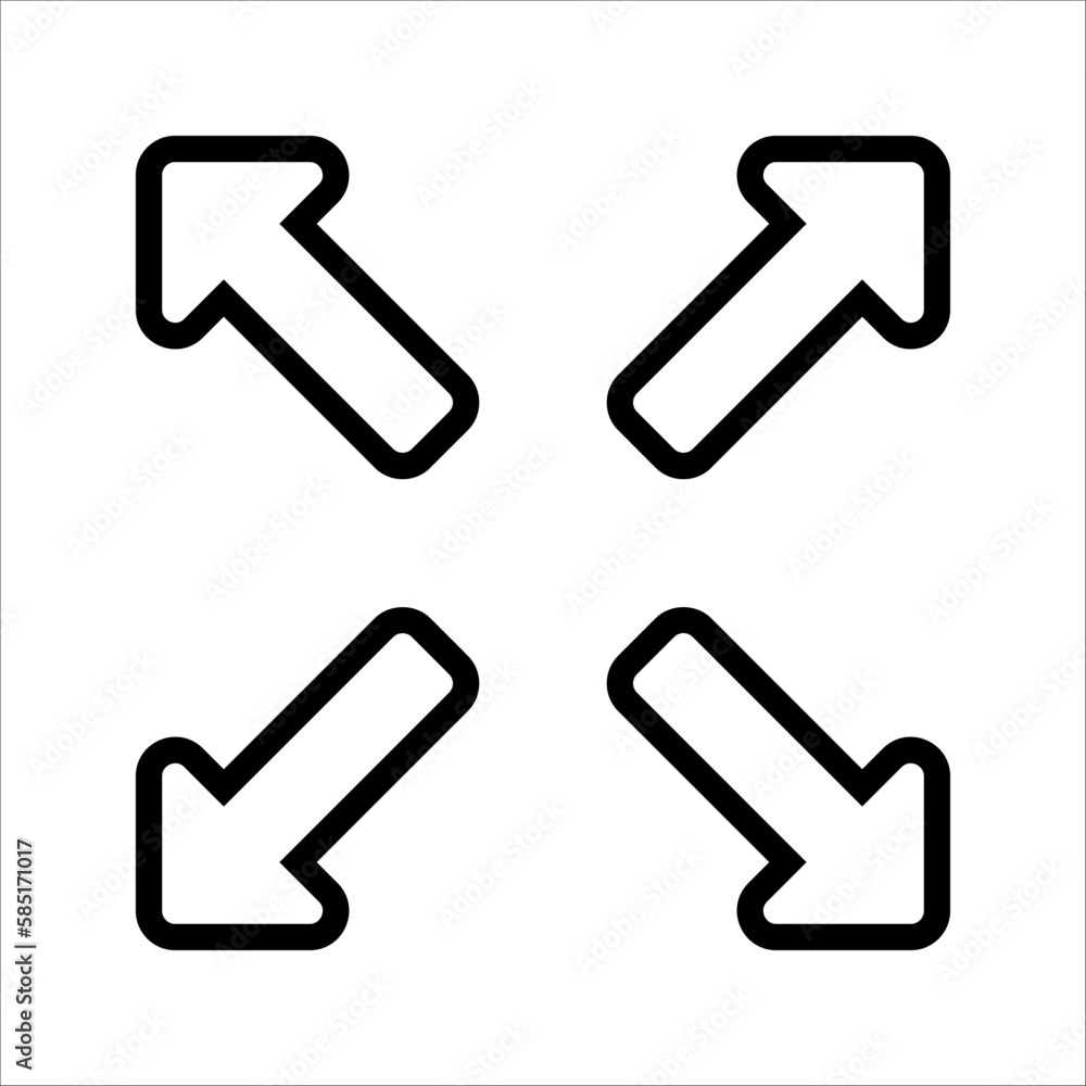 Resize vector line icons set. Scaling, increase, decrease. vector illustration on white background. Editable stroke. Resize vector line icons set. Scaling, increase, decrease. vector illustration on white background. Editable stroke.