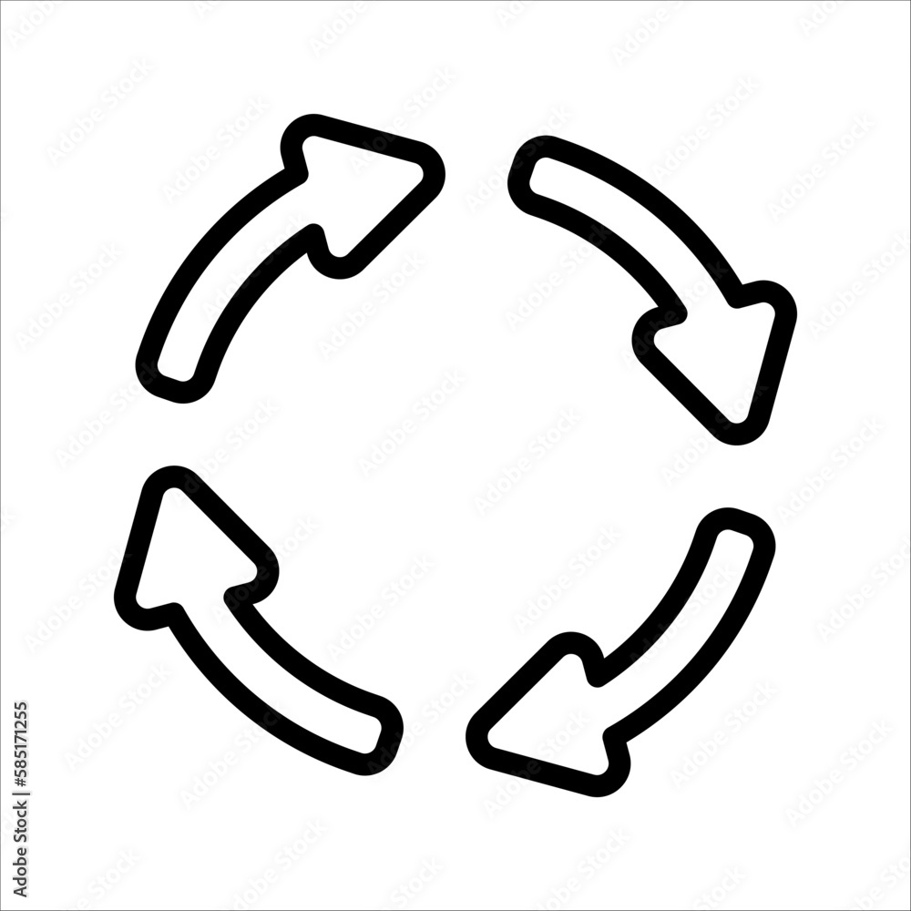 Reload icon vector. Rotation icon symbol in trendy flat style isolated on white background. vector illustration Reload icon vector. Rotation icon symbol in trendy flat style isolated on white background. vector illustration