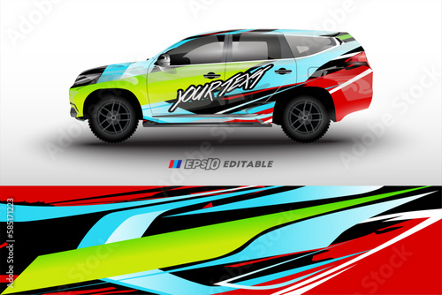 racing car wrap design for vehicle vinyl stickers and automotive company sticker livery 