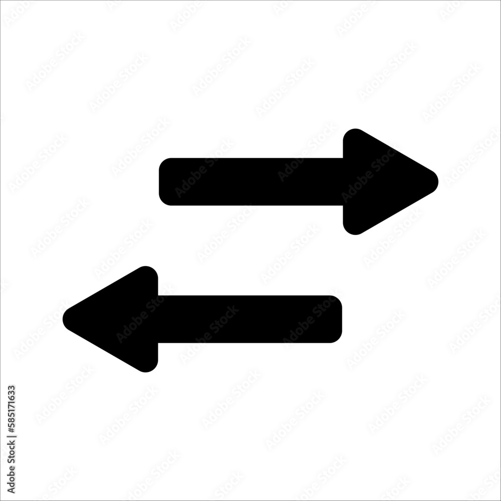 Transfer arrows outline icon. linear style sign for mobile concept and web design. Left right arrows vector illustration on white background