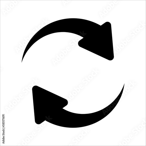 double reverse arrow, replace icon, exchange linear sign, vector illustration on white background