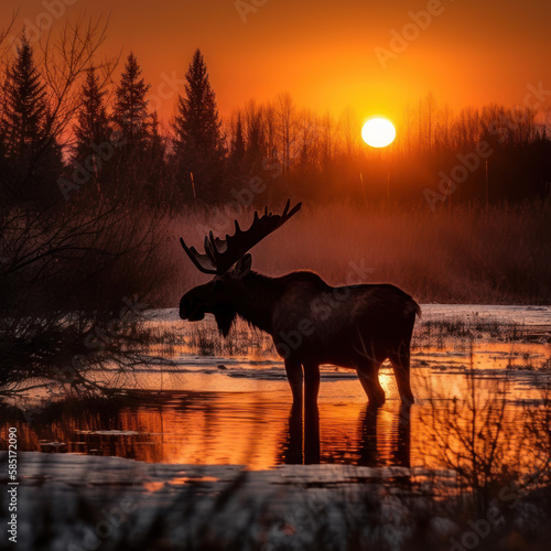 The Moose in the Sunset, AI