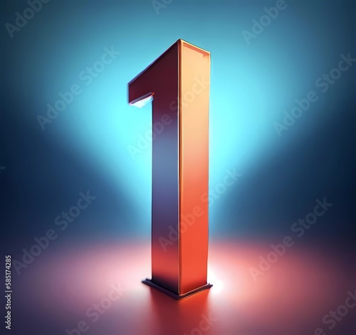 Stylised Number one, graphic resource created with generative IA