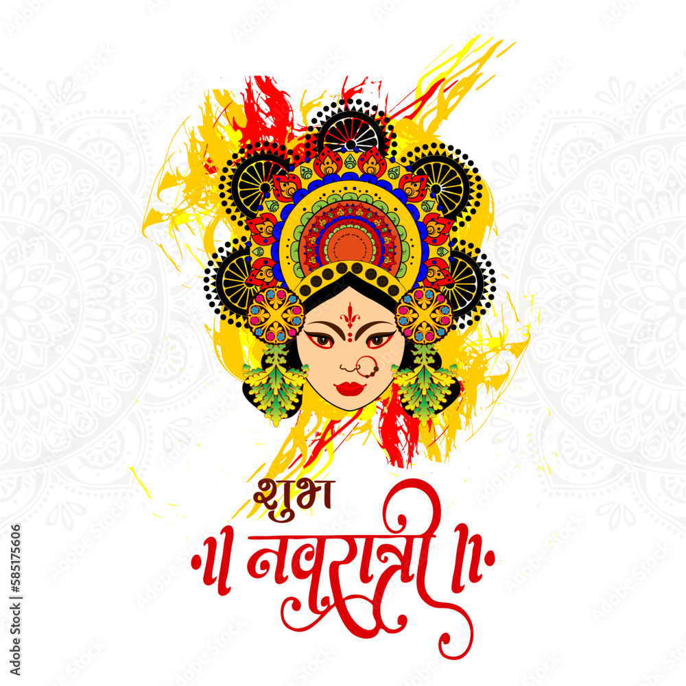 Happy Navratri Social Media Decorative Card Template Banner Design 