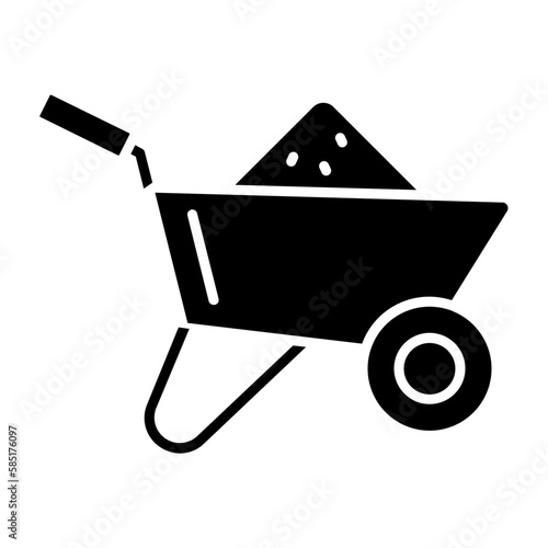 Wheelbarrow Glyph Icon