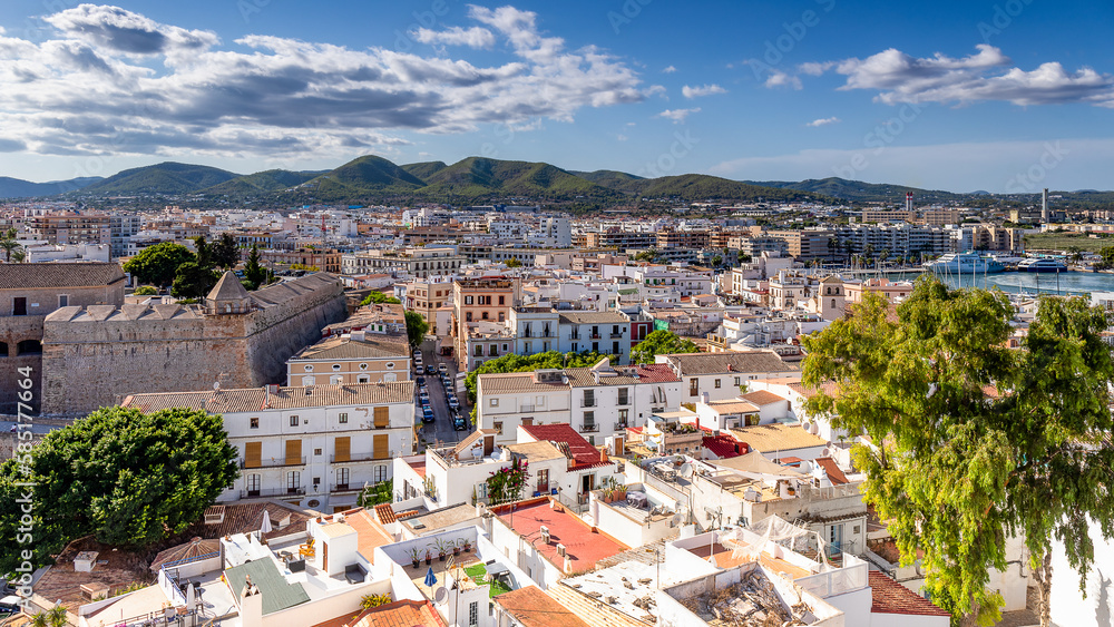Ibiza Old Town Roofs Panorama