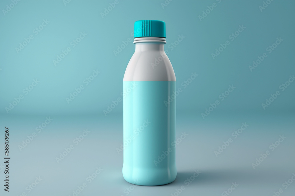 Milk, juice or shampoo bottle with lid. Plastic packaging design for food, cosmetic, healthcare products. Mockup template, generative AI. Milk, juice or shampoo bottle with lid. Plastic packaging design for food, cosmetic, healthcare products. Mockup template, generative AI.