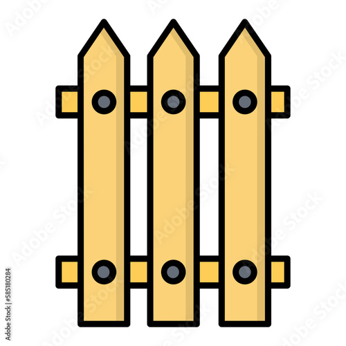 Garden Fence Line Color Icon