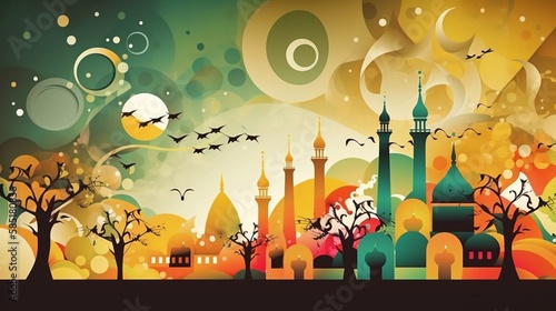 AI Ramadan Mosque: Dynamic Illustrations Celebrating Tradition