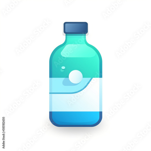 Minimalistic 2D Water Bottle Icon