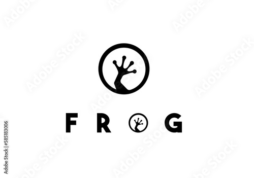 circle black frog logo vector