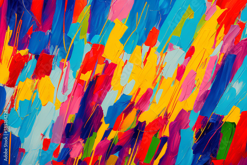 Colorful colorful background. Strokes with a wide brush, acrylic paints