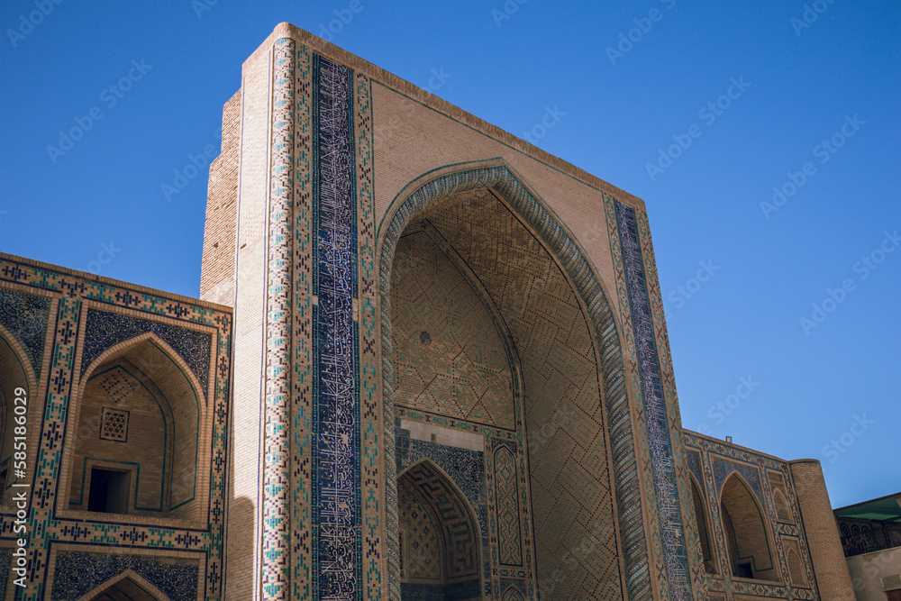 Madrasah and Persian architecture in the ancient silk road city of Bukhara, Uzbekistan, Po-i-Kalan Islamic religious complex