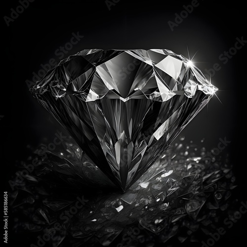 diamond on black background