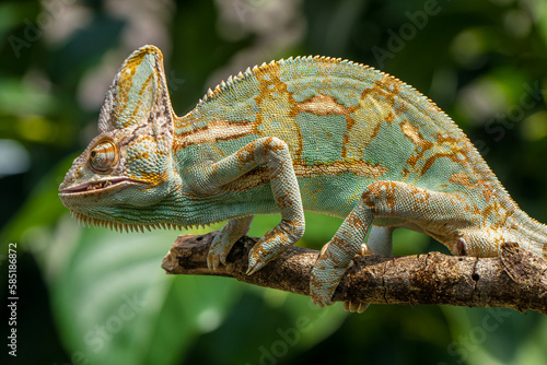 The veiled chameleon (Chamaeleo calyptratus) is a species of chameleon (family Chamaeleonidae) native to the Arabian Peninsula