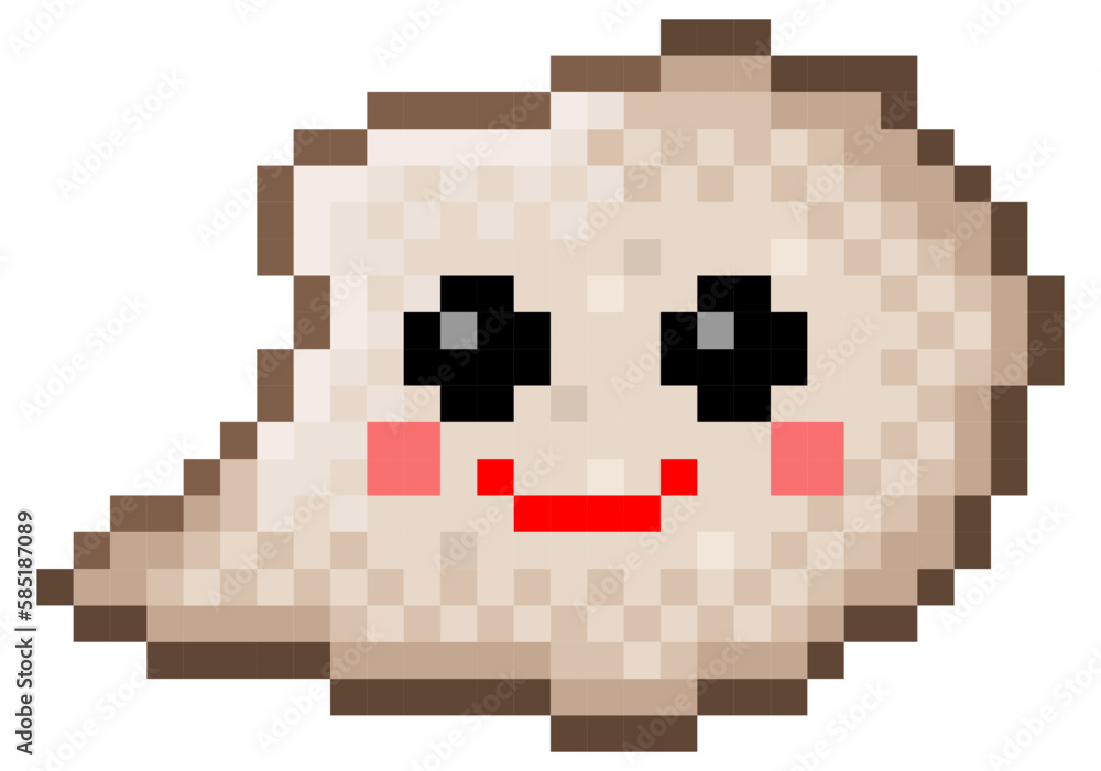 Smile shape icon pixel art. Vector illustration. Smile shape icon pixel art. Vector illustration.