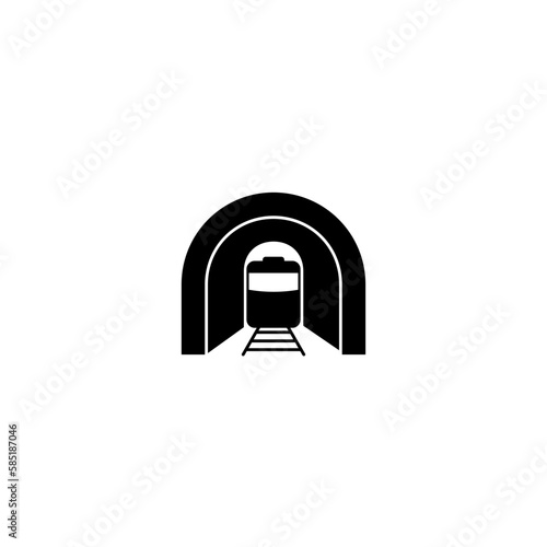 Train tunnel icon isolated on white background